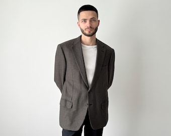 Men's Brioni Parlamento Two Button Brown Pure 100% Cashmere Sport Jacket Blazer Size 52R - Formal, Office, Business, Tailored, Menswear