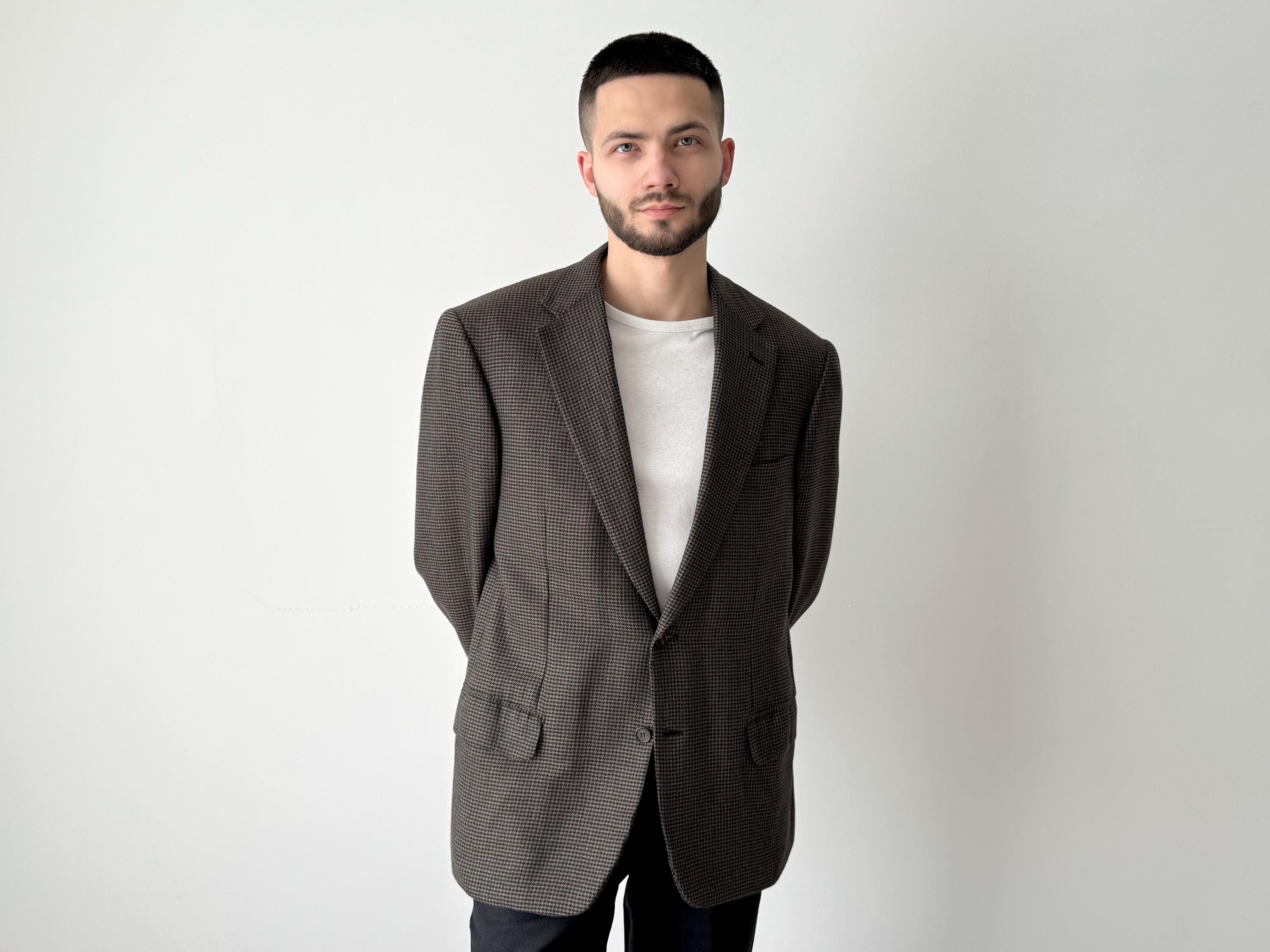 メンズ ブリオーニ パーラメント 2つボタン ブラウン ピュアカシミア