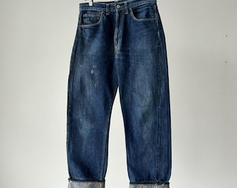 LEVI’S 501 ビンテージ w31 L34 実寸W31L34》Levi's リーバイス 501 先染め ブラックデニム 90