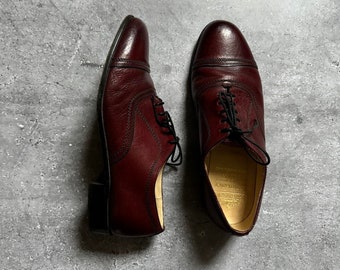 GRENSON MENS OXFORD DRESS SHOES 13D BROGUE CAP TOE CHILI BROWN MADE IN ENGLAND Men main image 2