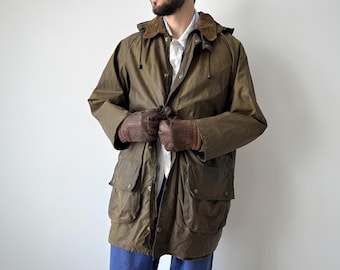 BARBOUR / Vintage Gamefair Jacket / Waxed Jacket / 2-crest / 80s