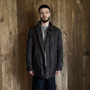 Vintage 2000s Armani Collezioni Water Repellent Jacket Brown Polyester Size M