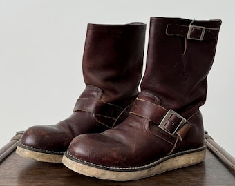 Vintage Red Wing 2970 Engineer Boots: Briar Oil Slick Leather