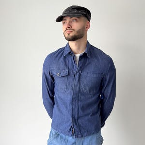 Vintage 1980s French Workwear Sanfor Blue Chore Jacket - Utility Heritage Work Fashion - The Artisan’s Twilight - Small Size
