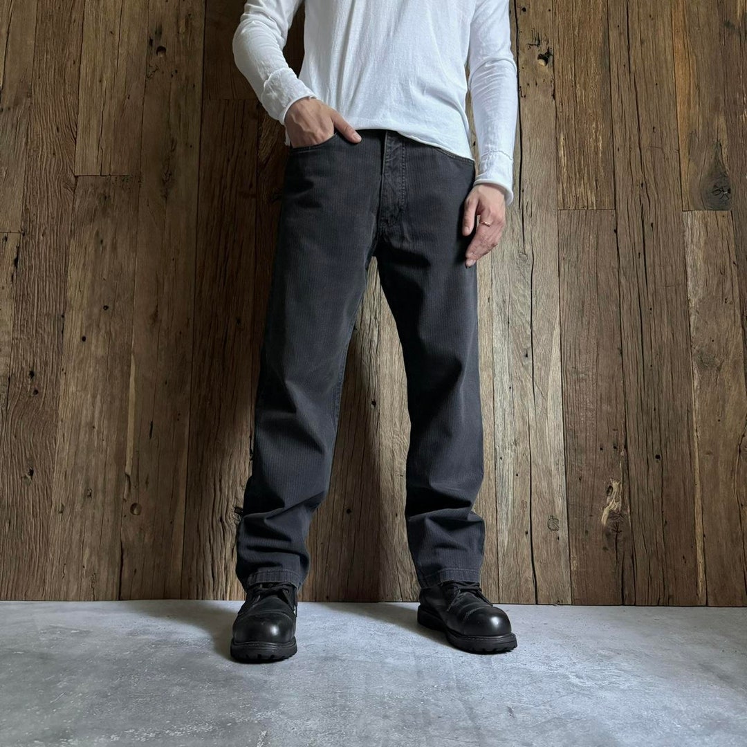 90'S Vintage Men's Slacks, Made in USA, Size W33 unclear black type Vintage Second Hand