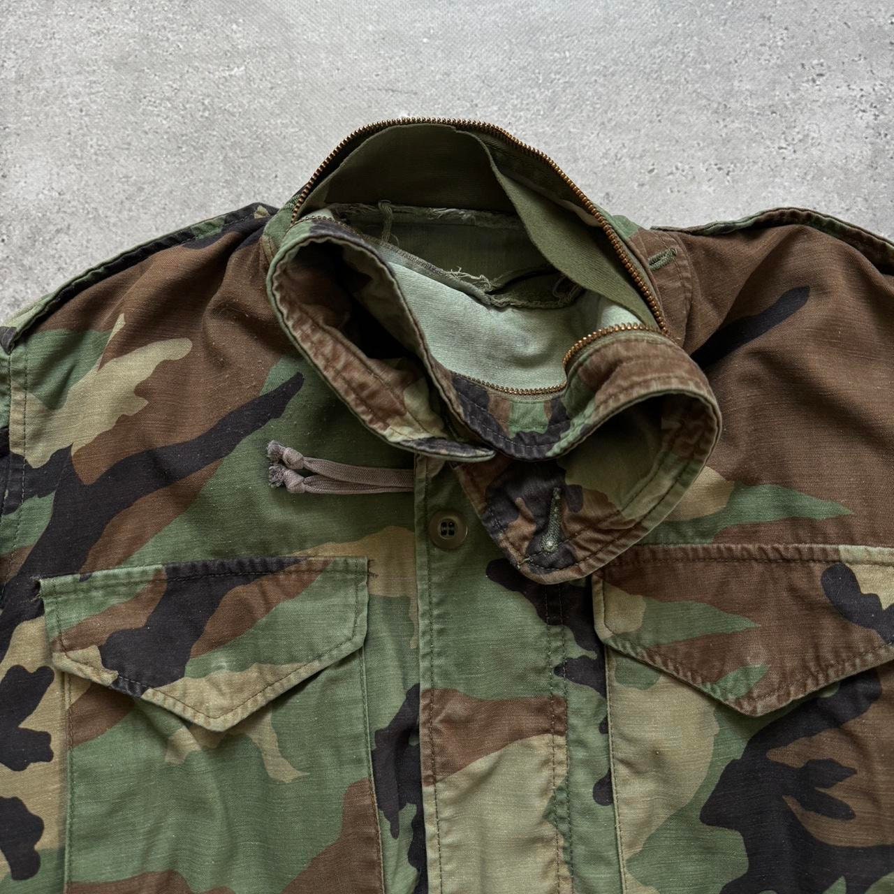 Men's 1980s Military Vintage 80s US Army M65 Woodland Camo