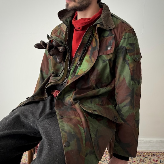 1980s Vintage Barbour DPM Camo 'A80 Military' Wax Jacket