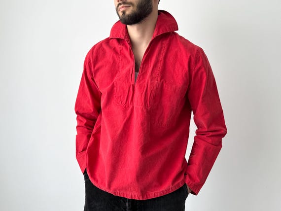 Buy 1950s Vintage French Fisherman Smock Red Malamock Workwear 