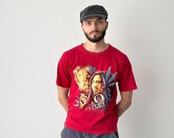 Vintage 00s Bob Marley Reggae Rasta Band T-Shirt – Y2K Jamaikanische Musik Grafik-T-Shirt – Roots-Rock-Konzert-Shirt – Größe M
