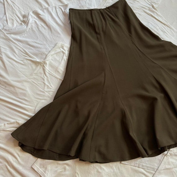 Women's Dries Van Noten Wool Khaki Skirt Size 38 - image 6
