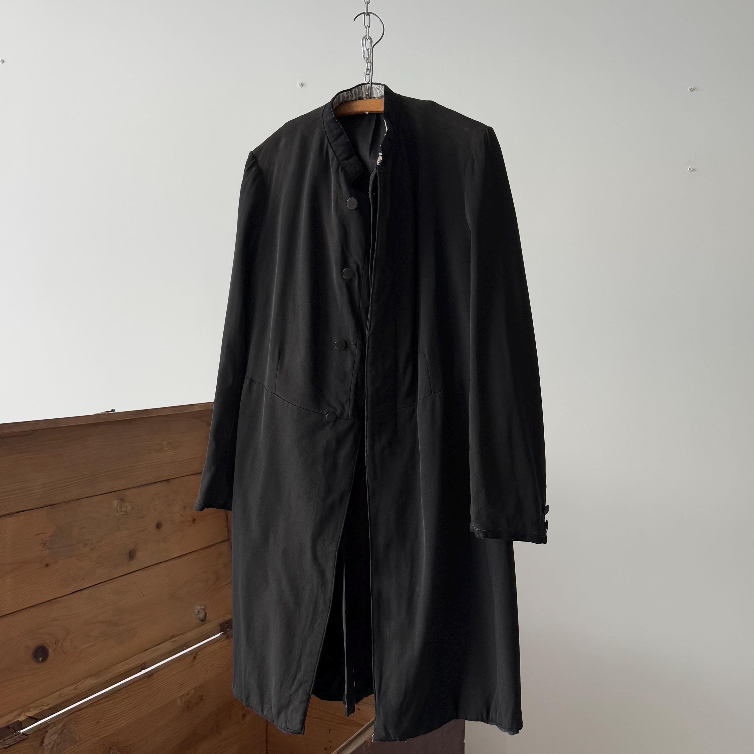 パリコレクション Antique ≈1920s Jacket Cassock Black Buttons 'solide' French ジャケット・アウター