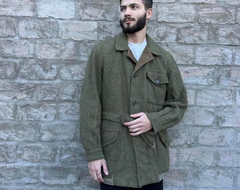 Mens Vintage the Squire Invertere Cord Suede Wool Lined Coat 
