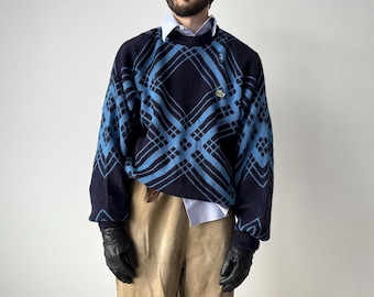 Pull Lacoste en tricot de laine effet vieilli vintage des années 1980, taille 4