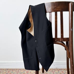 Early 20th Century Edwardian Wool Waistcoat – Antique Menswear Vest – Vintage Formal Gilet – 1900s Classic Heritage Style