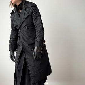 2004 Vintage Gucci by Tom Ford Black Nylon Trench Coat