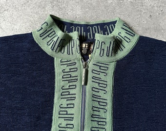 トップス 1990s archive JPG jean's zip knit Archive JPG Women's Vintage 90s Jean Paul Gaultier Monogram