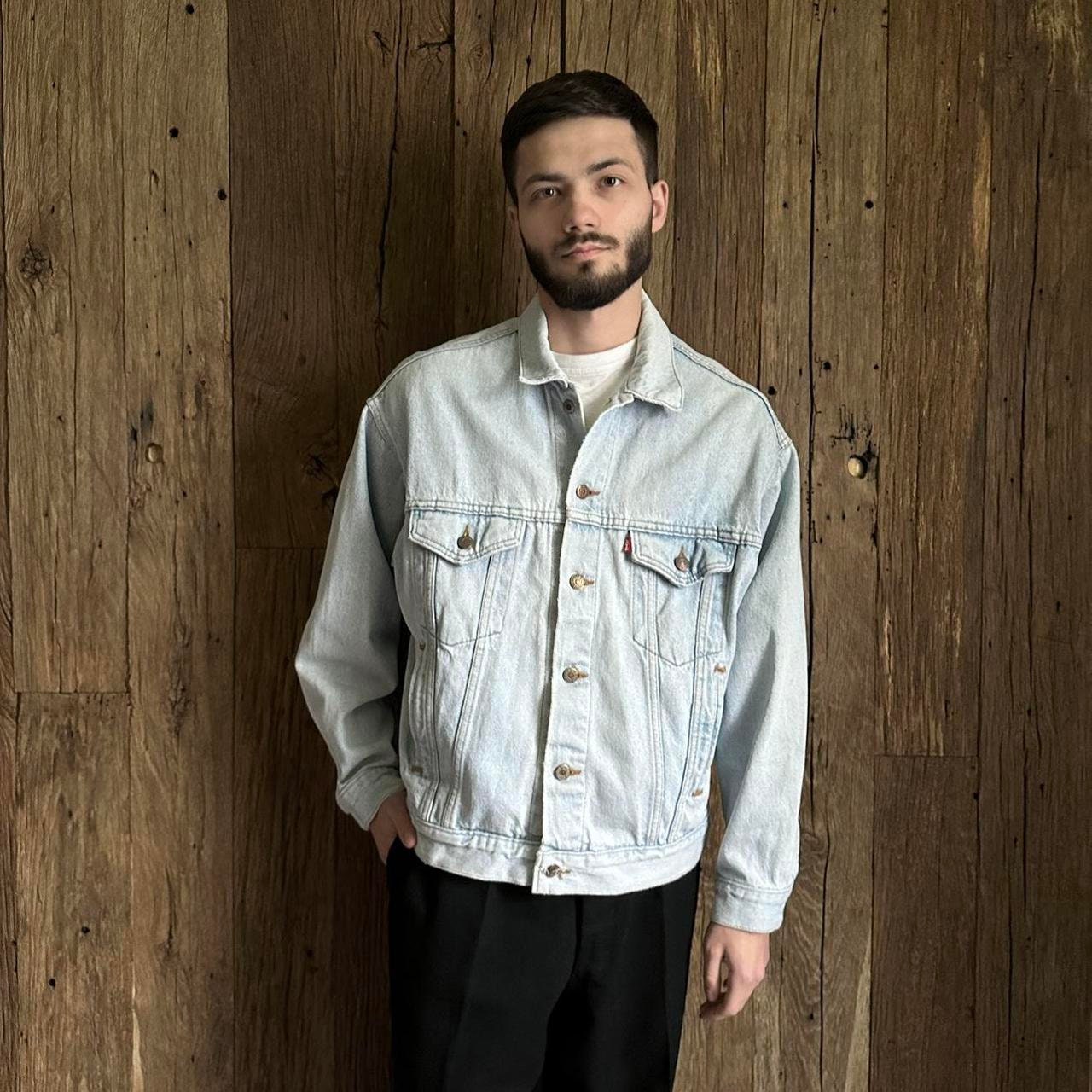 Herren Vintage 80er Levi's Type Hellblaue USA Jeansjacke Größe L