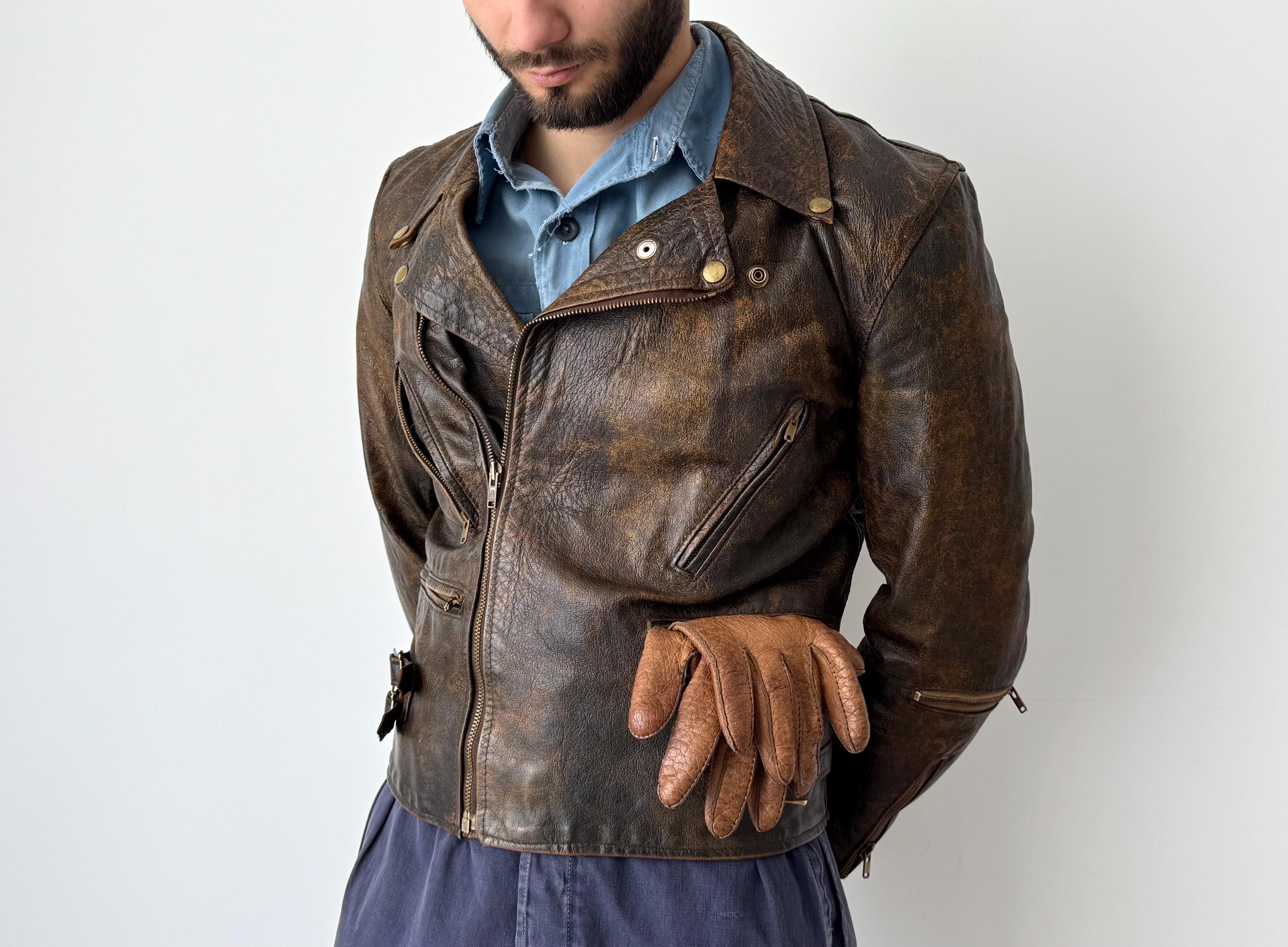 Faded Leather Jacket - Etsy