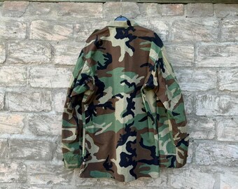 Vintage 90s USMC Hot Weather Woodland Camo Combat Coat Size