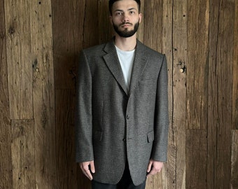 Vintage Ermenegildo Zegna Toyner Blazer Wool / 10% Cashmere Check Size L