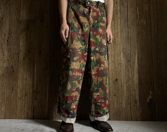 パンツ STONE  vintage 90SS ICE CAMO PANTS Vtg 80s 90s Woodland Camo Army Pants Cargo Distressed Gulf
