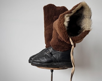 1970s Soviet Union Air Force Unty Boots Vintage Pilot Winter USSR Military Boots