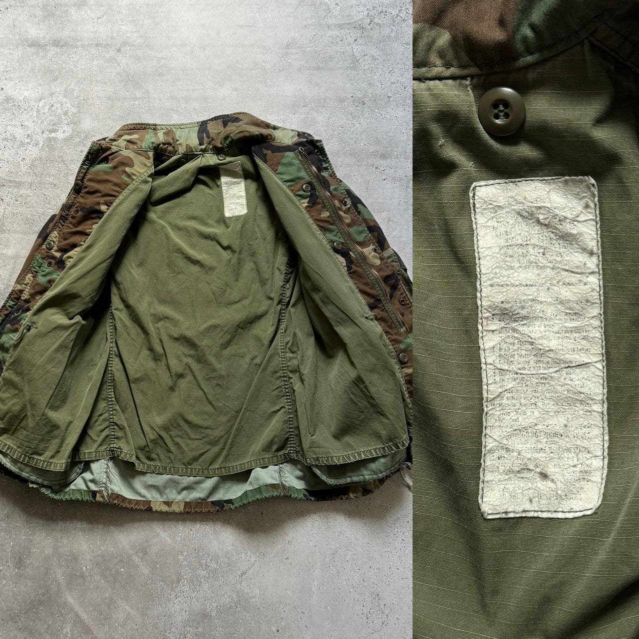Men's 1980s Military Vintage 80s US Army M65 Woodland Camo Men's 1980s Military Vintage 80s US Army M65 Woodland Camo