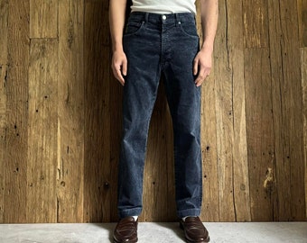 Men's Italian Designer Vintage 90s Giorgio Armani Corduroy Navy