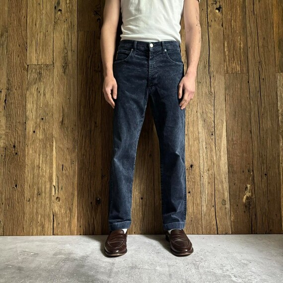 Men's Italian Designer Vintage 90s Giorgio Armani Corduroy Navy