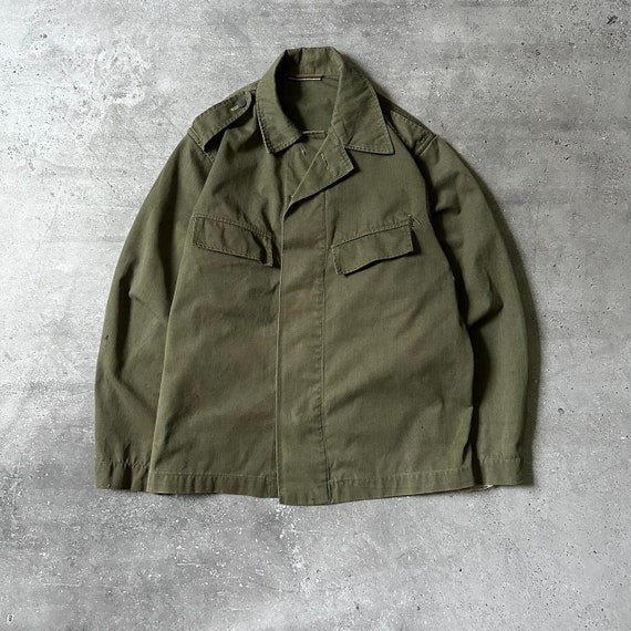 Vintage Military Mens 1970s East German M44 Tank Field Faded