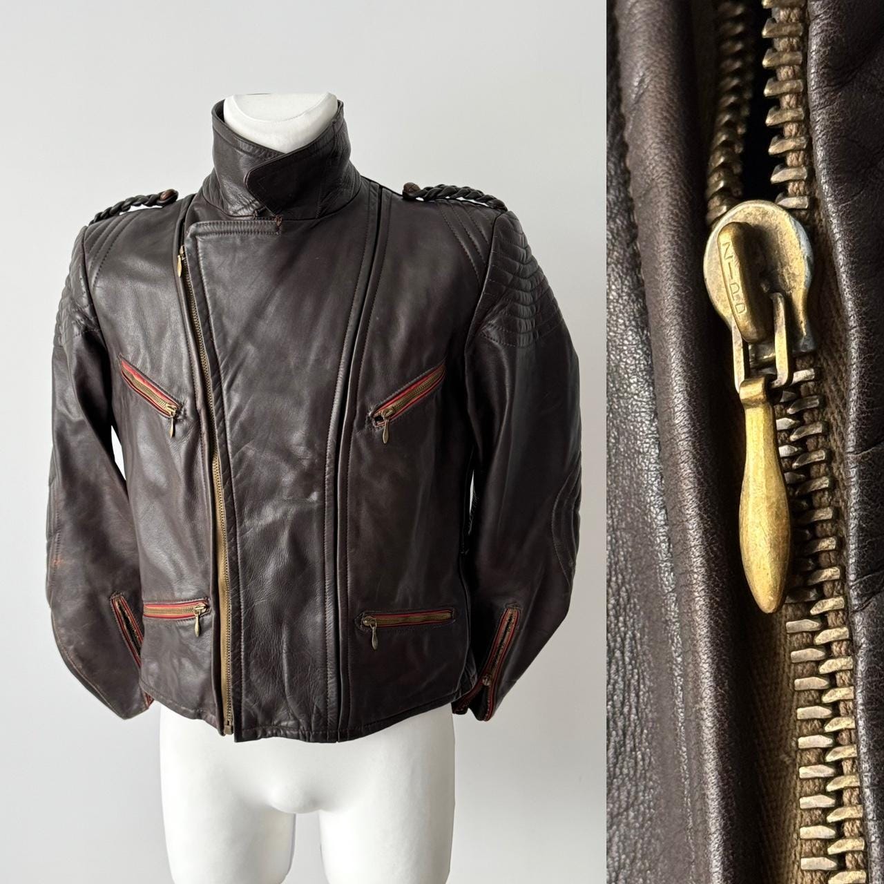 1950s, 1940s German 'BWS' Motorcycle Jacket – Vintage Brown
