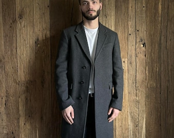 Men's Jil Sander Wool Grey Coat Size 46