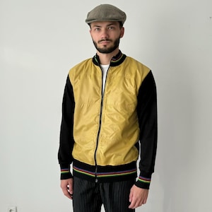 1970s SMS Santini Winter Cycling  Yellow Wool Jacket Size M/L - Retro Sportswear Fashion