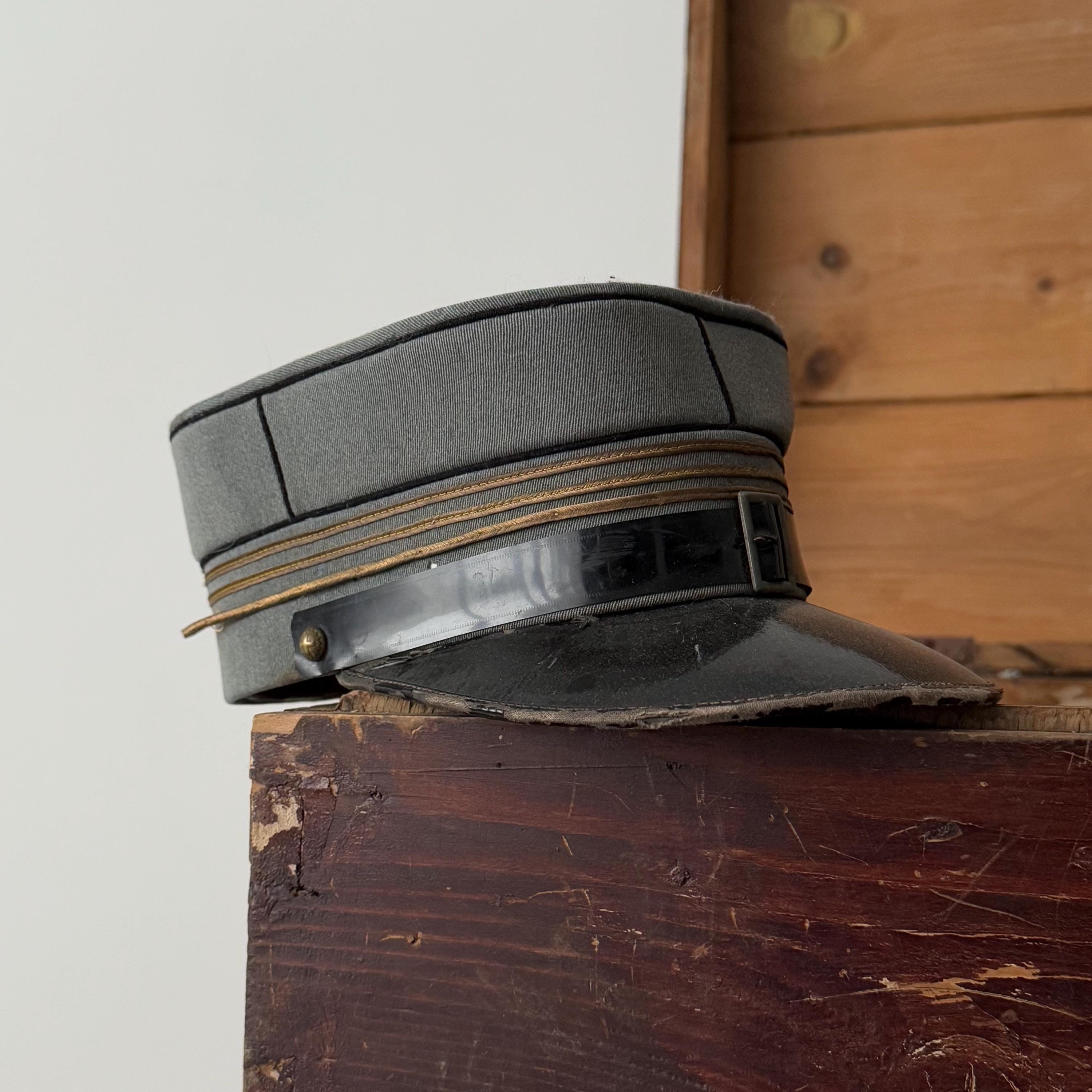 Antique 1930s Swiss Work Railway Conductor Cap - Vintage Workwear