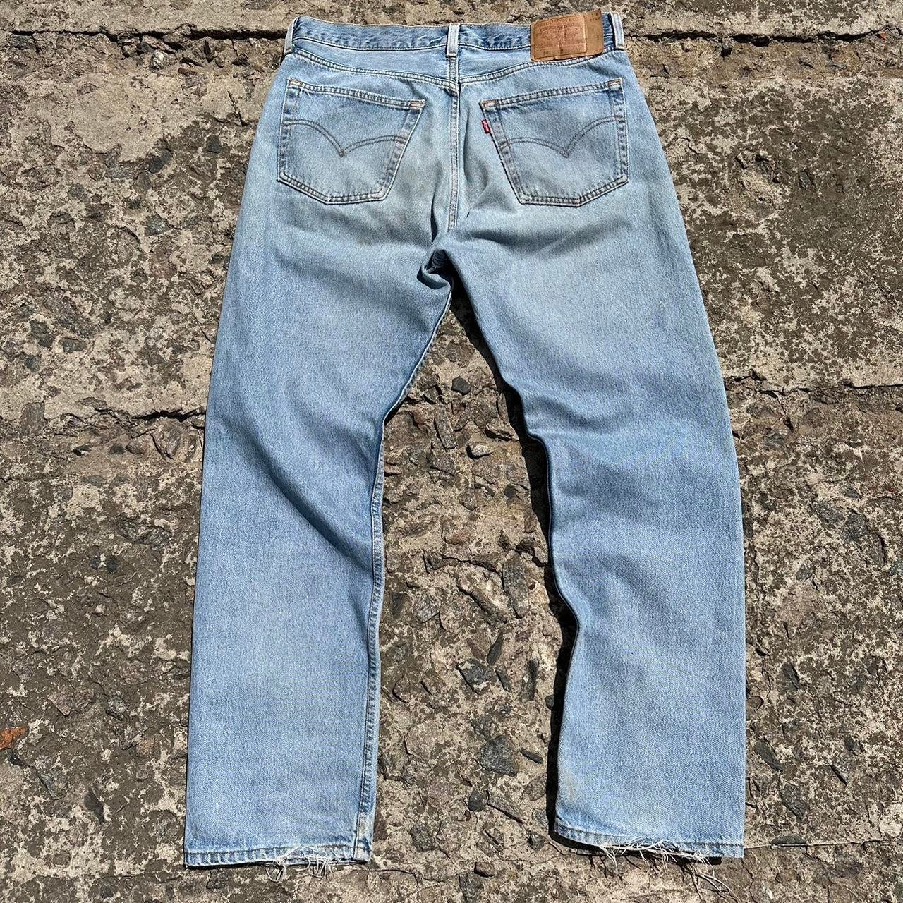 Vintage 90s Levi's 501 USA Faded Jeans Pants Denim Light Blue