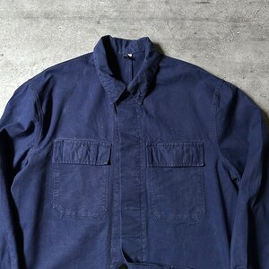 Men's Vintage 80s French Workwear Sanfor Chore Jacket Navy Size XXL image 3