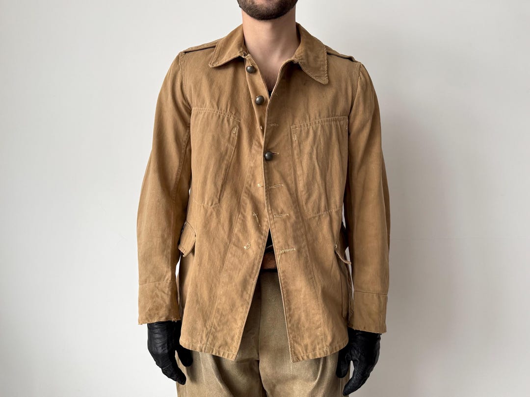ジャケット・アウター Rare! 1930s French Army cotton Bourgeron 1930s Vintage Military French Army M38 Bourgeron Jacket – Antique