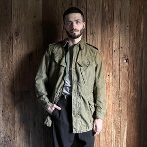 Herren Vintage 1960er Jahre British Army Smock Khaki Jacke Größe 4