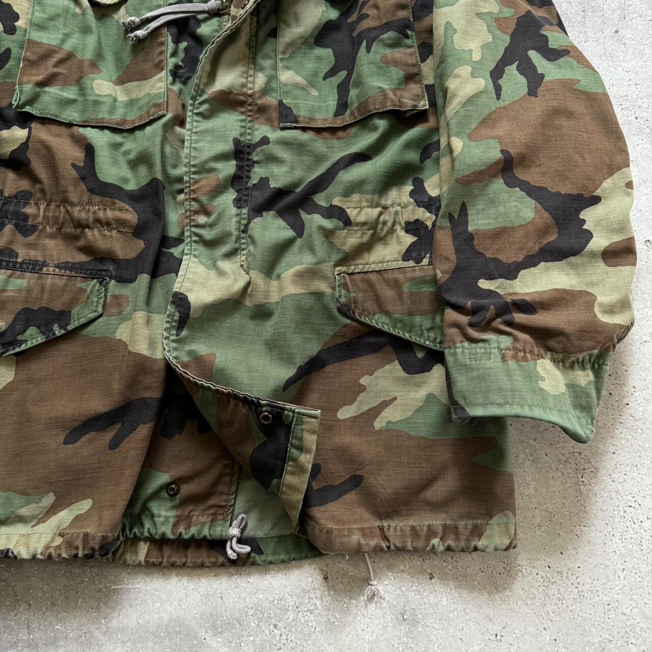 【未使用】80s US ARMY WOODLAND CAMO M-65 VINTAGE US ARMY M65 WOODLAND CAMO TROUSERS PANTS 1985 XL