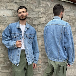 American Vintage 90s Levi’s Type 3 Denim Jeans Jacket Light Blue Retro USA Streetwear SIZE XL