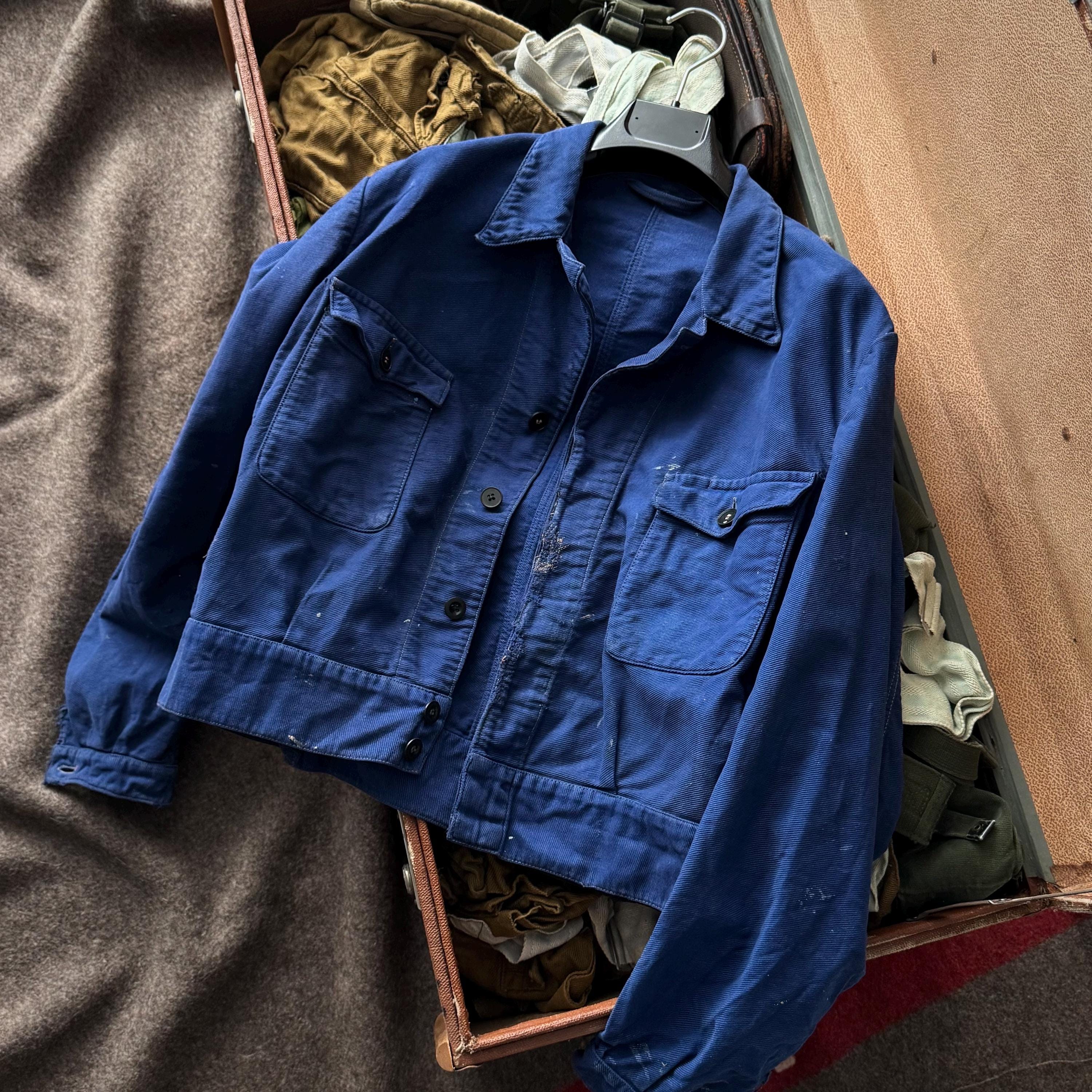 ジャケット・アウター 60s french vintage cyclist jacket eclair Original 1960s French Blue Workwear Blouson Cyclist Jacket