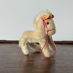 Cheval/Âne Steiff ? Sur Roues - Peluche Vintage Ancienne, Animaux à Roulettes