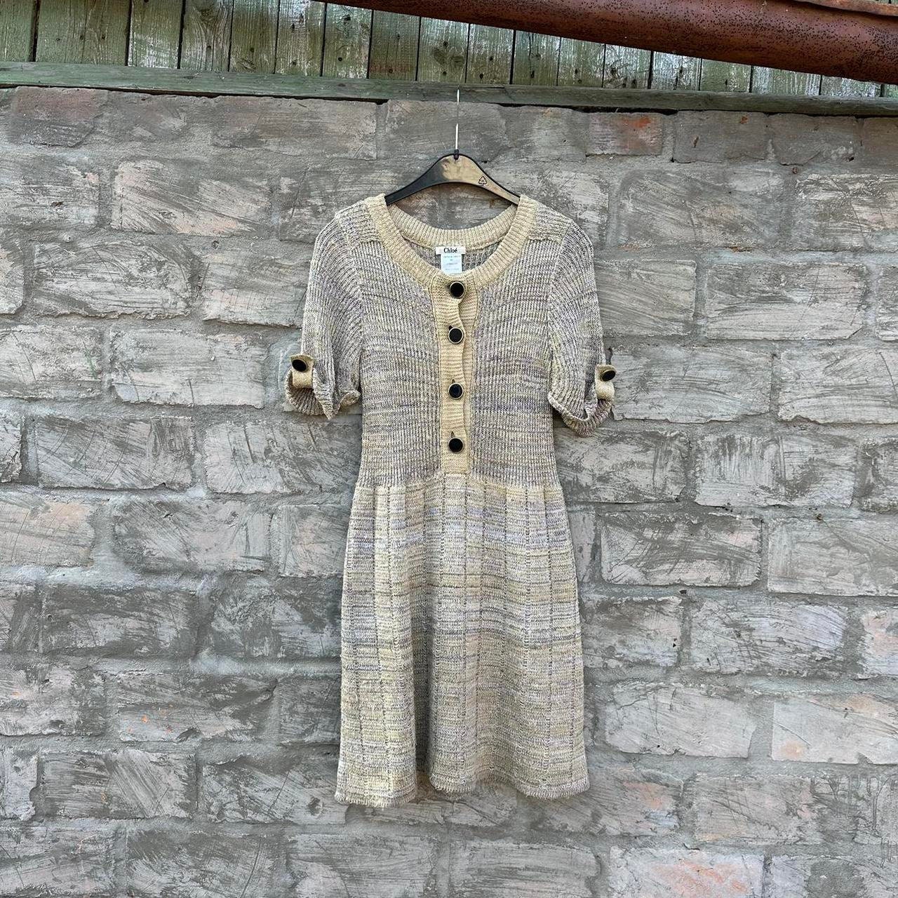 Chloé アンティーク風レース装飾シルク100ガウン Chloé アンティーク風レース装飾シルク100ガウン