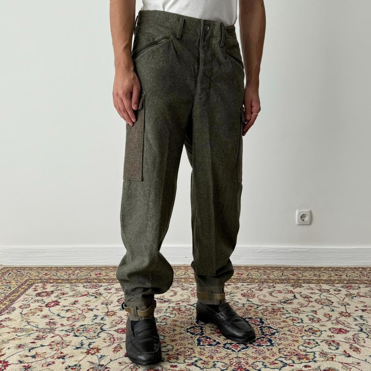 Original WW2 1940s Dated Swedish Army M39 Wool Cargo Khaki Original WW2 1940s Dated Swedish Army M39 Wool Cargo Khaki