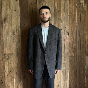 Vintage Harris Tweed x Mario Barutti Herringbone Sport British Blazer Jacket Size M
