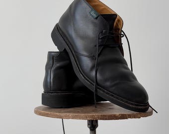 Paraboot Lilly Galaxy Lis Noire Ankle Black Boots - Retro French Designer Shoes - Utility, Casual, Workwear - SIZE 7.5 / US 8.5