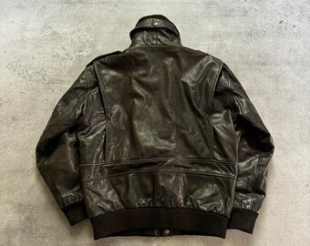 【LLサイズ】90s A-2 real leather bomber cow Military Vintage 90s USAF G-1 Flying Cow Leather Bomber