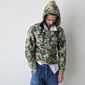 1950s Vintage Military Czechoslovakian Army Dubaky/Mracky Camo Hooded Jacket - 50s Rare Camouflage Military Heritage Utility Post WW2 Era