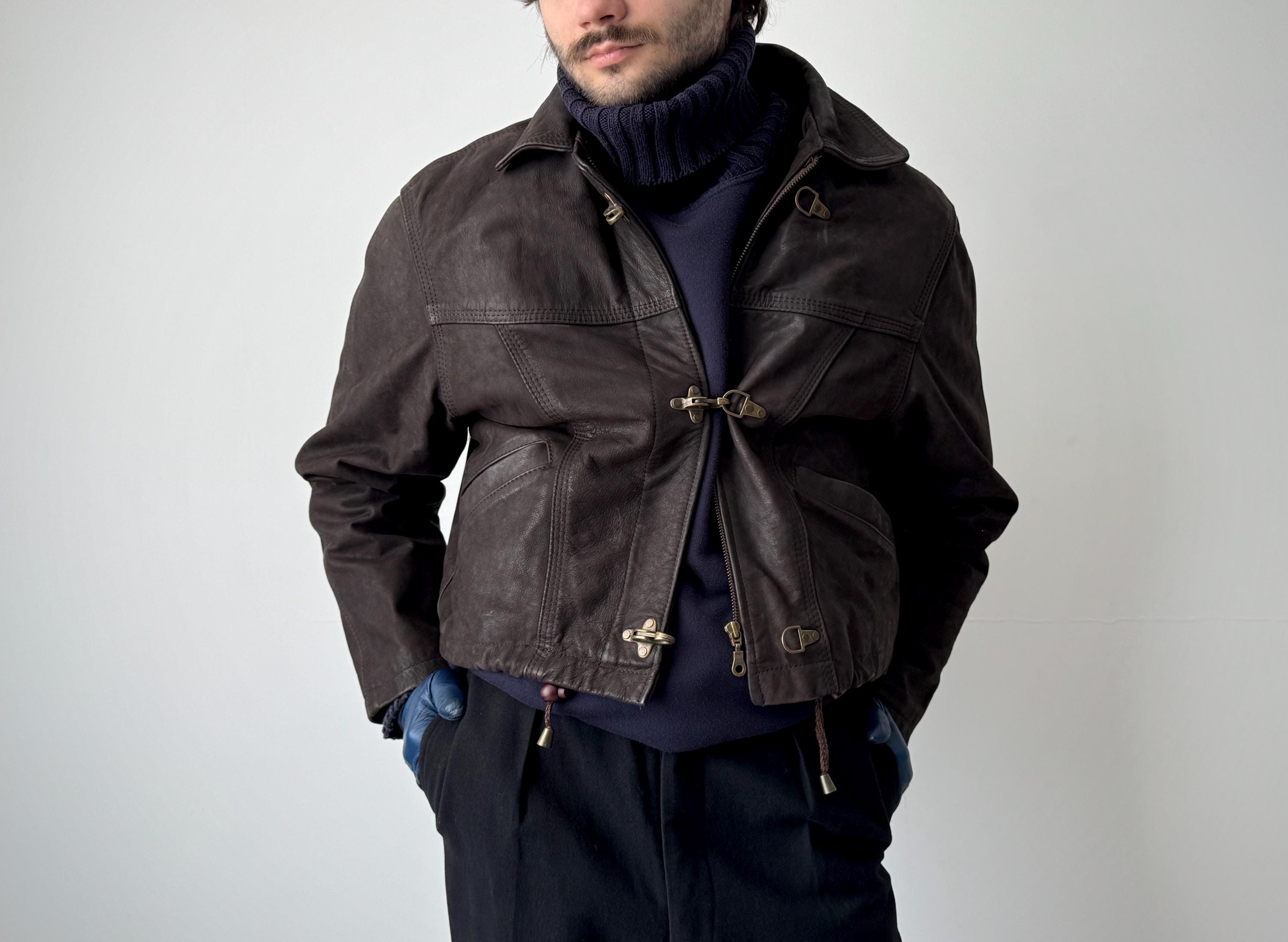 Vintage French Leather Jacket - Etsy