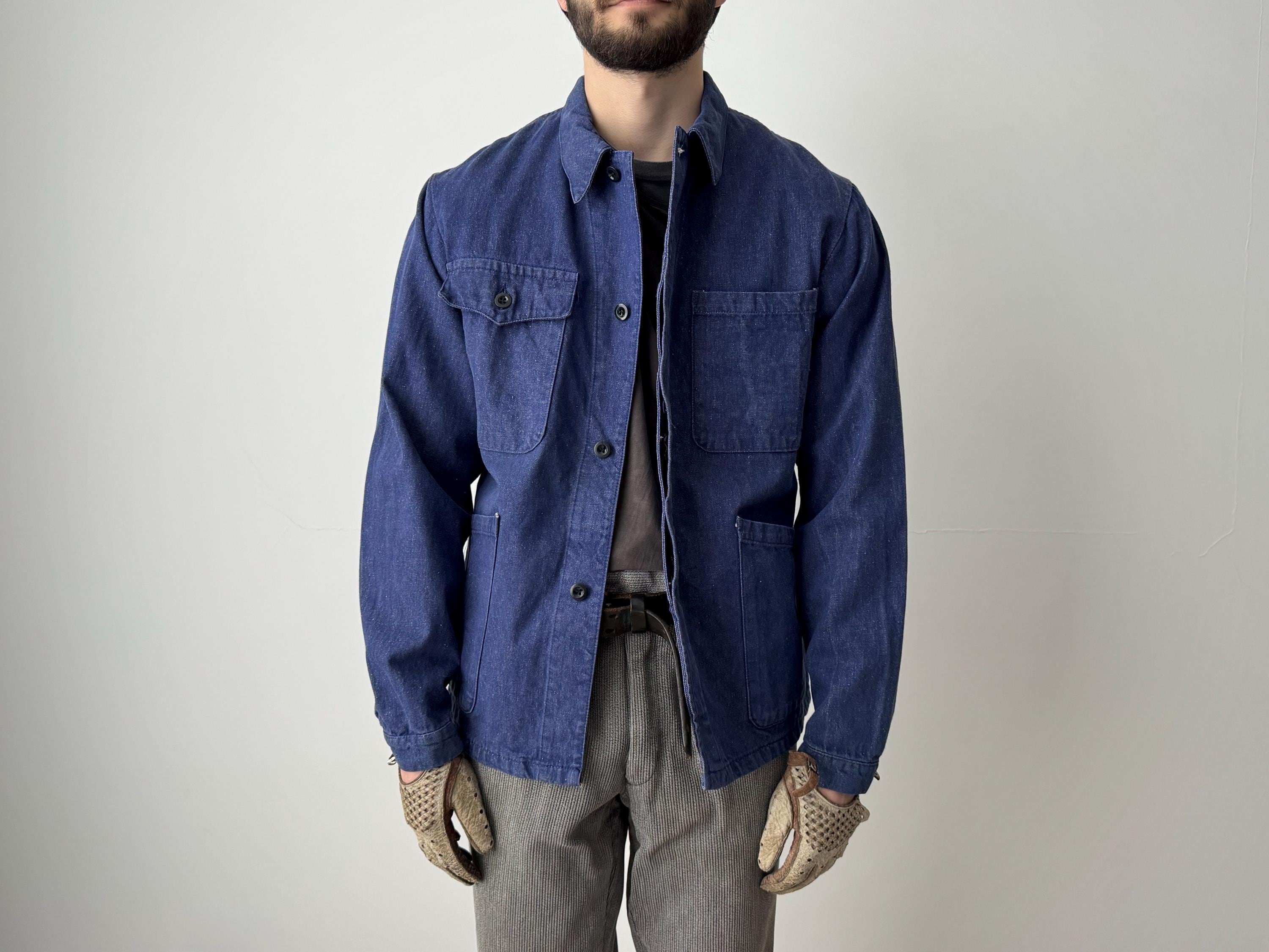ジャケット・アウター \"OLD NAVY\" used Moleskin jacket Vintage Moleskin French Work Jacket Made In England - Moss Green